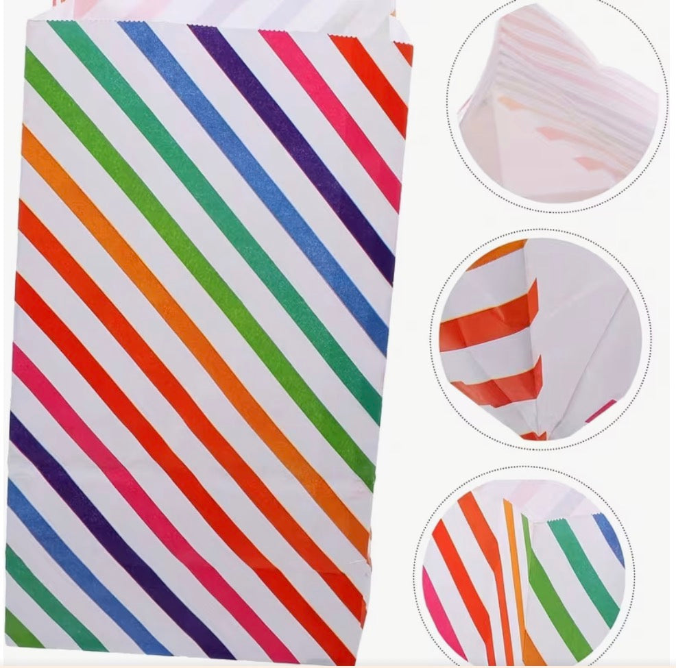 Sachet rayé multicolore