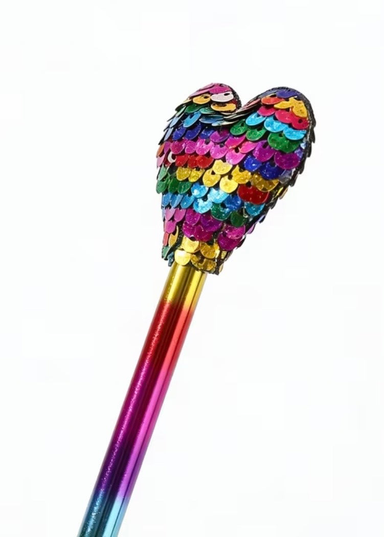 Stylo paillettes coeur