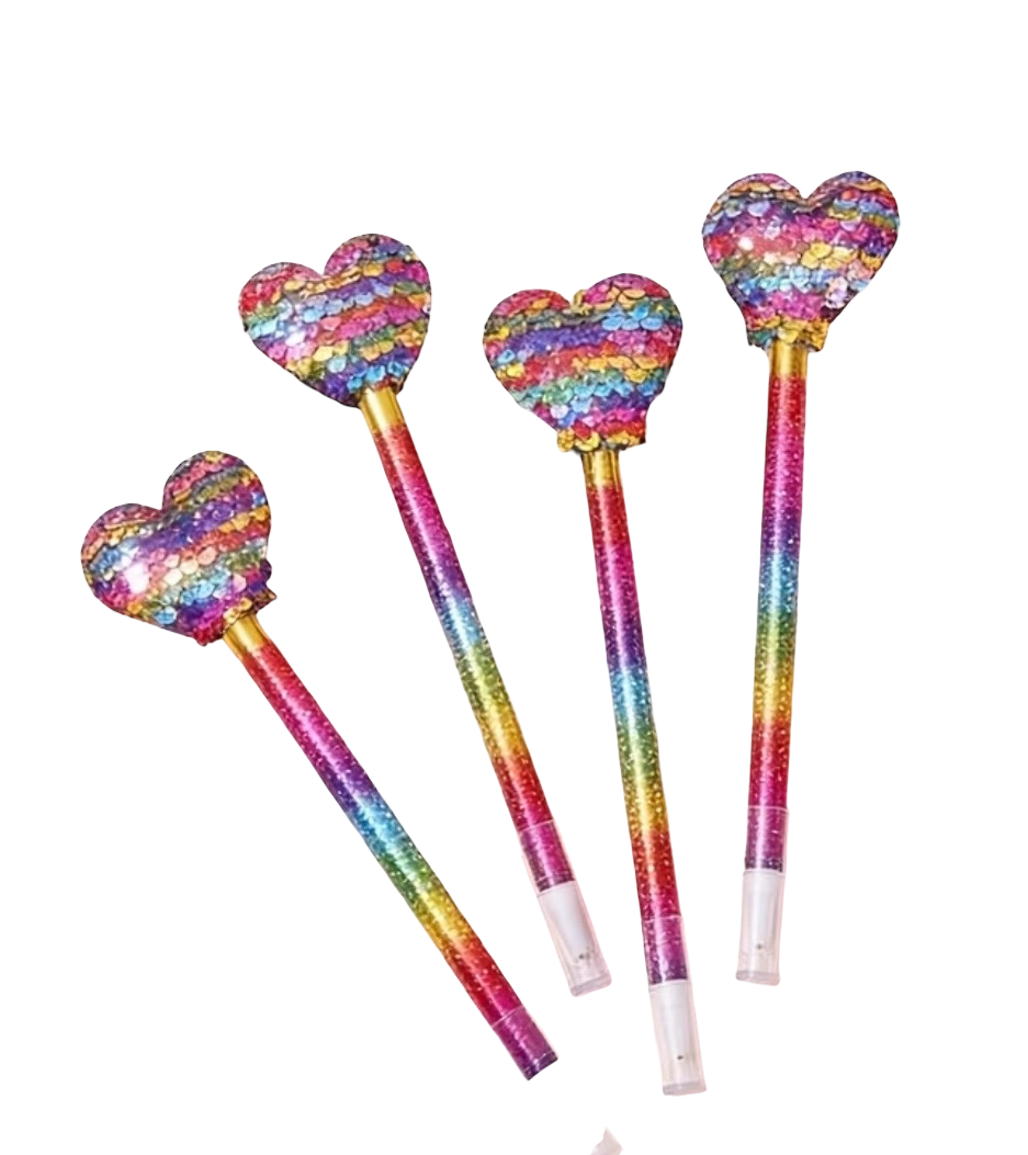 Stylo paillettes coeur